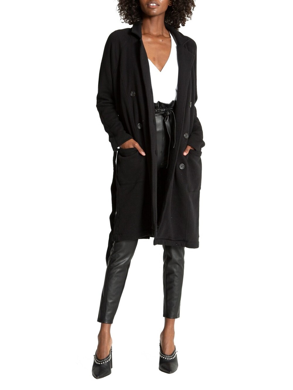 Women's N:philanthropy Electric Front Button Jacket, SIZE S BLACK